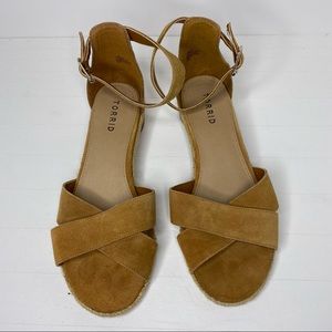 Torrid Cognac Criss Cross Wide Espadrille Sandals